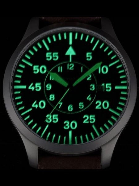 Messerschmitt 47mm Fliegeruhr Watch with Aviator Leather Strap #ME-47XL