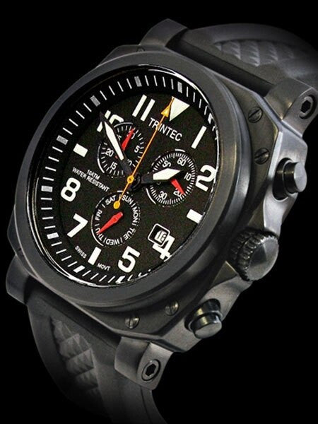 Trintec Zulu-05 Chronograph, with Square Black PVD Case ZULU-05-CH