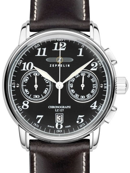 Graf Zeppelin LZ 127 Quartz Chronograph Watch with Black Dial #7678-2