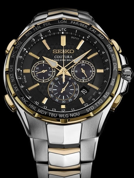 Seiko Coutura Radio Sync Solar Chronograph Two-Tone Mens Watch #SSG010