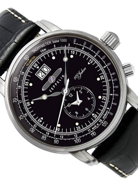 Graf Zeppelin German Made, Big Date, Dual Time Watch with Two Crowns. #7640-2