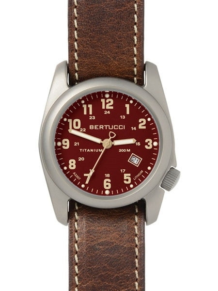 Bertucci A-2T Titanium Watch, 10-Year Lithium Battery, Horween Leather #12731