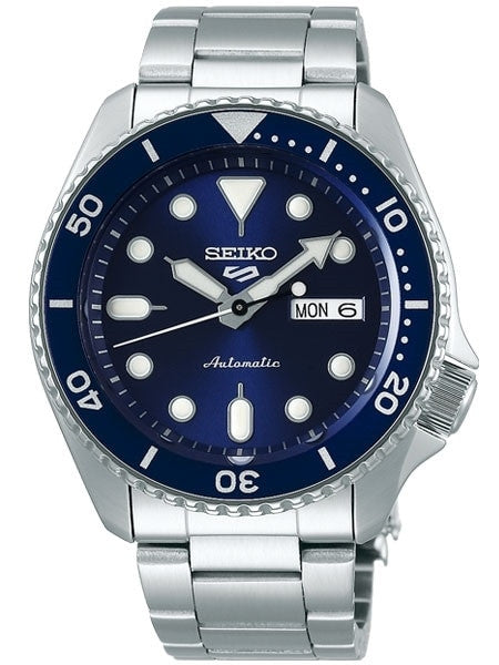 Seiko 5 Sports 24-Jewel Automatic Watch with Blue Dial and SS Bracelet #SRPD51
