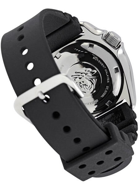 Seiko Yellow Automatic Dive Watch with Offset Crown and Rubber Dive Strap #SKXA35