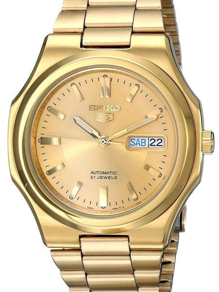 Seiko 5 Automatic Watch with Goldtone Case and Matching Bracelet #SNKK52
