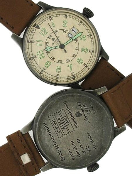 Aeromatic 1912 Retro Styled Aviator Quartz Watch, Aged Patina Case #A1254
