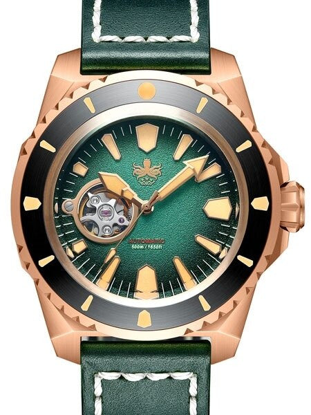 PHOIBOS Leviathan 500-Meter Automatic Dive Watch with Bronze Case, DD AR Sapphire Crystal #PY027A