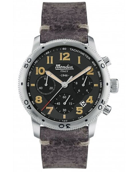 Mondia 1946 Series Quartz Chronograph Watch with Stopwatch #MI753SS-05BK-CP