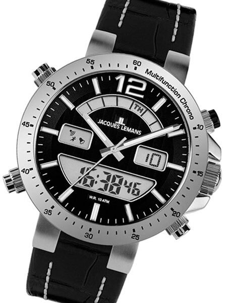 Jacques Lemans Milano 46MM Analog-Digital Chronograph Alarm Watch #1-1713A