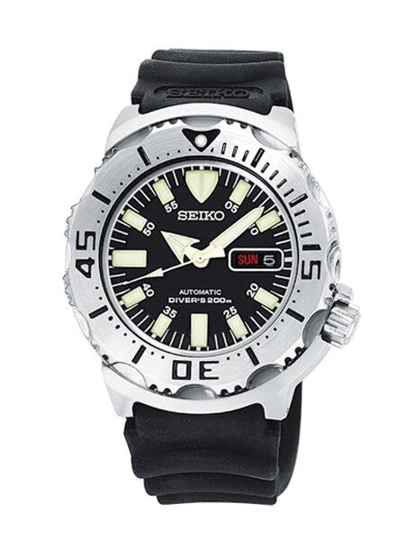 Seiko Black 'Monster' Automatic Dive Watch with Rubber Dive Strap #SKX779K3