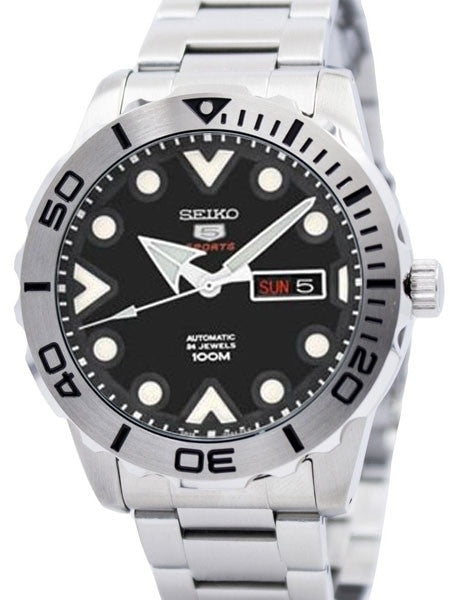 Seiko 5 Sports Black Dial Diver with new 24-Jewel Automatic Movement #SRPA03
