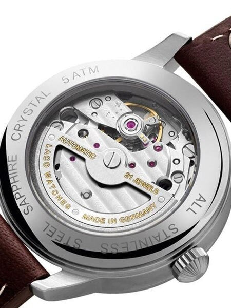 Laco 36mm Tokio Type B Dial Automatic Pilot Watch, Sapphire Crystal #861799