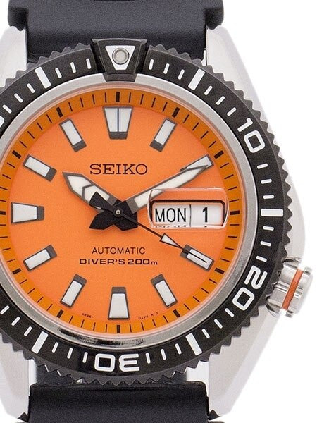 Seiko Stargate II Automatic Dive Watch with Orange Dial and Rubber Dive Strap #SRP497K1
