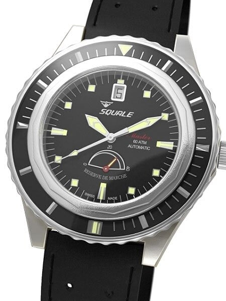 Squale Master Professional Swiss Automatic Dive watch with Power Reserve Indicator #MSTR-Black