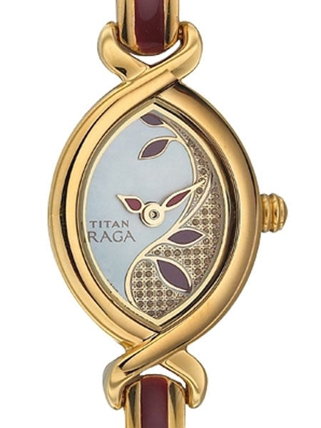 Titan Ladies Raga Jewelry Inspired Gold-Tone Quartz Watch with Bracelet #2251YM24