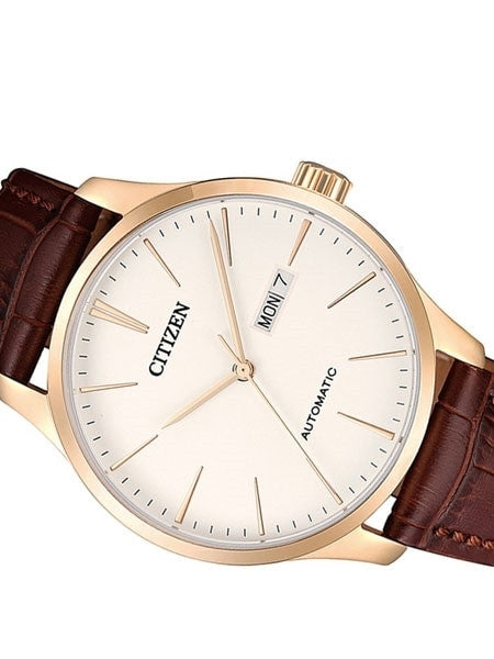 Citizen Automatic Watch with Brown Leather Strap #NH8353-18A