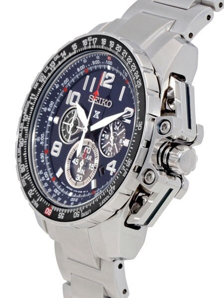Seiko Prospex Solar Powered Quartz Flight Chronograph Watch with