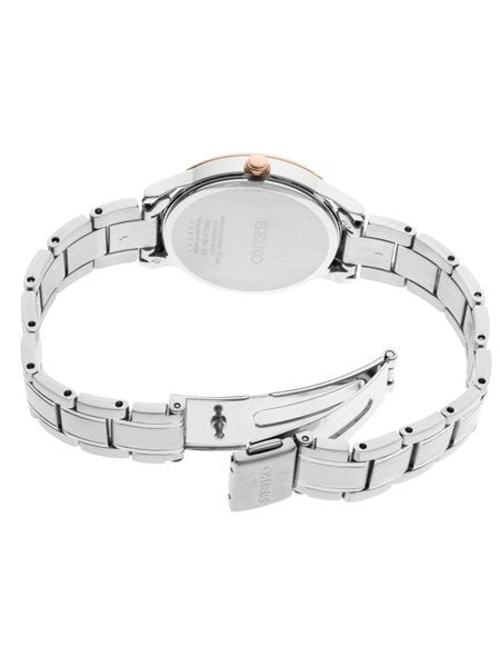 Seiko Ladies Two-Tone Quartz Watch with OmbrÃ© Brown Dial and Stainless Steel Bracelet #SXDH02