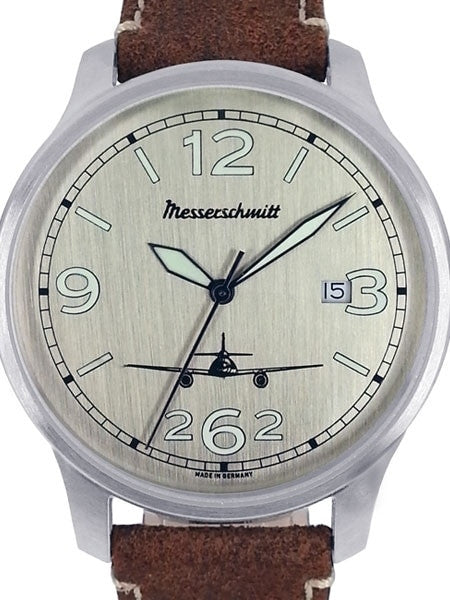 Messerschmitt 42mm Stainless Steel Case with Swiss Quartz Movement #ME42-ALU-L