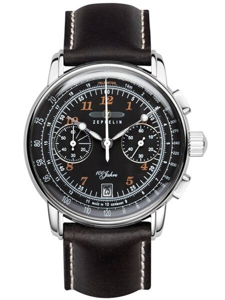 Graf Zeppelin Series 100 Quartz Chronograph Watch with Black Dial #7674-2