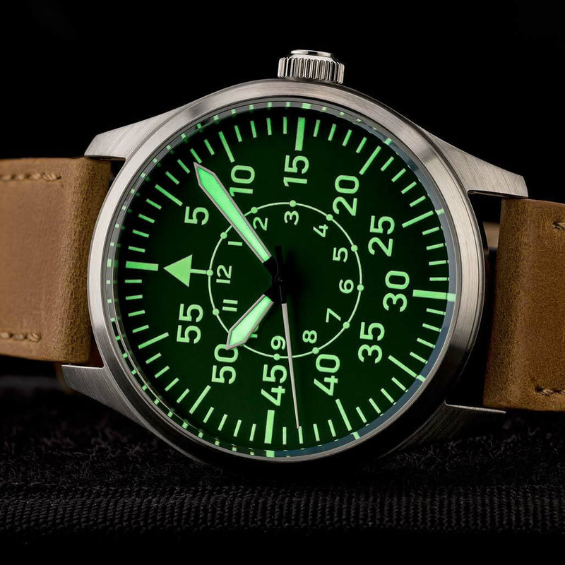 Islander Aviator Automatic Watch with Leather Strap and an Anti-Reflective Sapphire Crystal #ISL-87