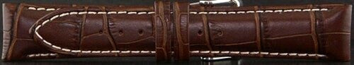 Brown Alligator-Grain Strap with white contrast stitching #RB9-21480