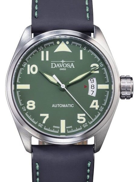 Davosa Military Swiss Automatic 200 Meter Pilot Watch with Green Dial #16151174