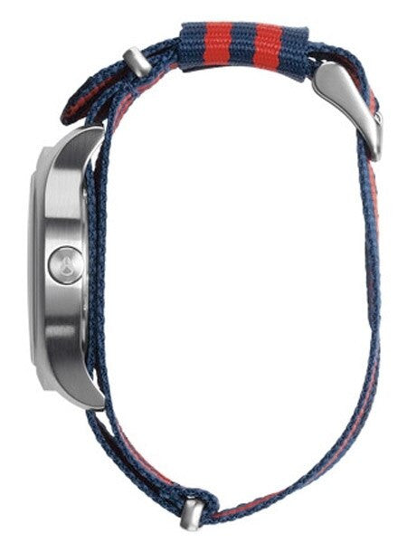 Nixon Quad Quartz Watch with Blue Dial and Red, Blue Nylon Strap #A344-1152