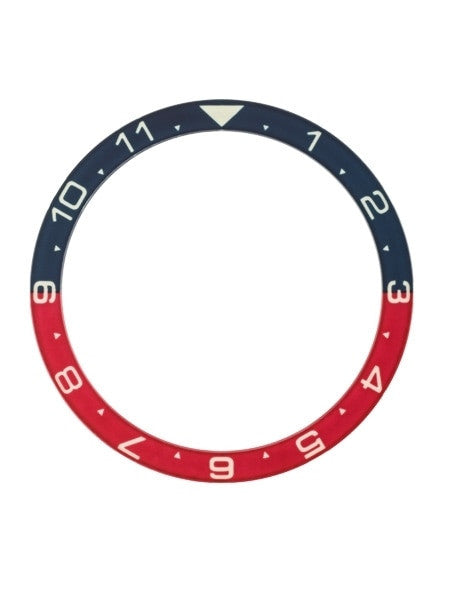 Dual-Time Dark Blue-Red Luminous Sapphire Bezel Insert for Seiko SKX007, SKX009, SKX011 #C38
