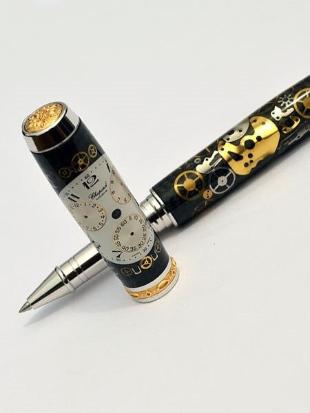 Artisan Crafted Collectable Pen made with a Chopard dial and assorted gears, cogs, screws and bridges #WPP501RB