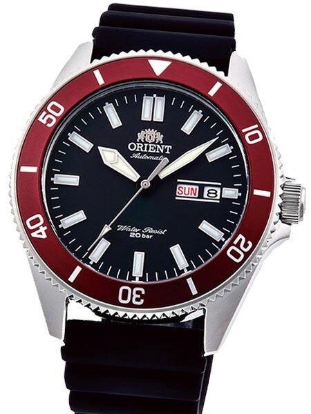 Orient Kanno Black Dial Automatic Dive Watch with Black Rubber Dive Strap #RA-AA0011B19A
