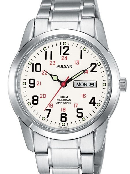 Pulsar Railroad Approved Quartz Watch with 37mm Case, Stainless