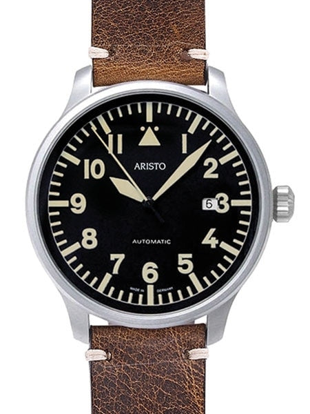 Aristo 42mm Swiss Automatic Aviator Watch with Sapphire Crystal #7H102