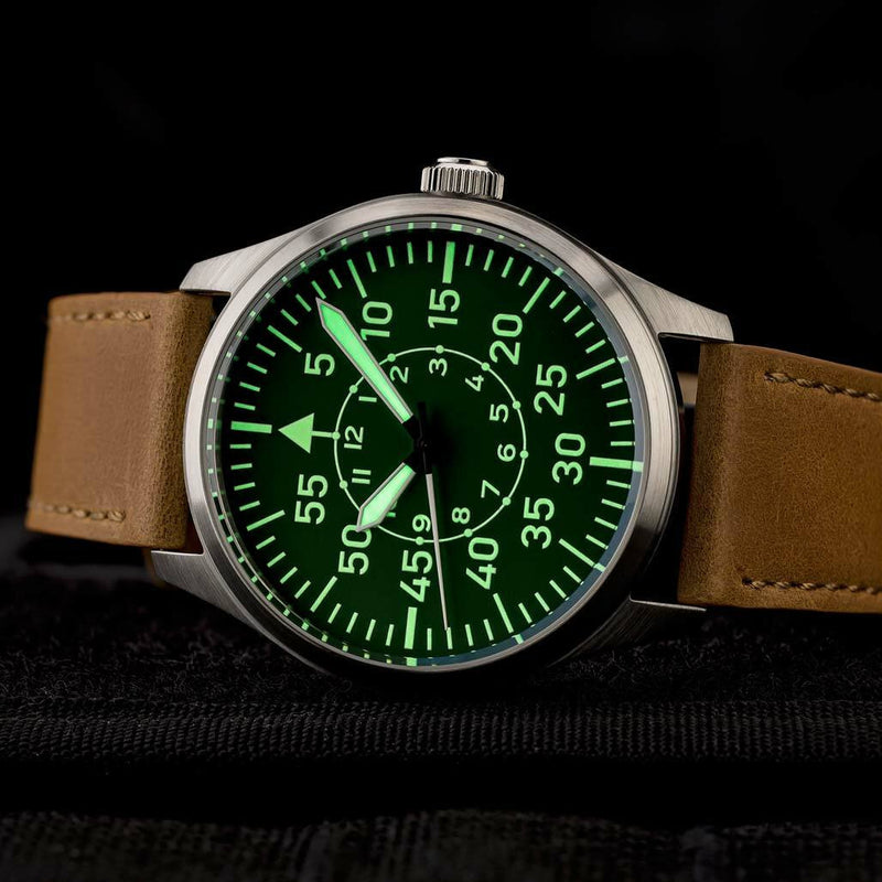 Islander Aviator Automatic Watch with Leather Strap and an Anti-Reflective Sapphire Crystal #ISL-87