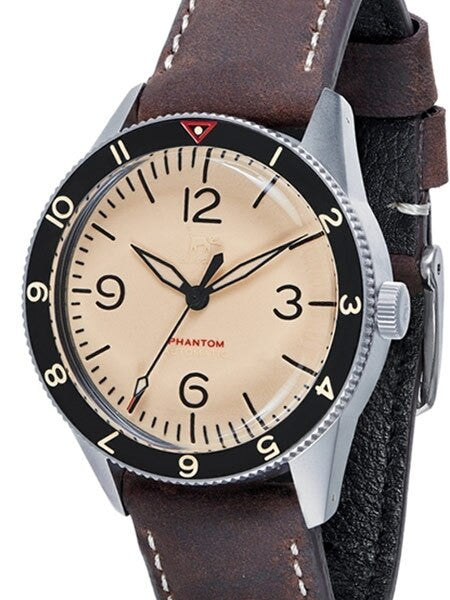 Lew and Huey Phantom Automatic Pilot Watch with Fully Luminous Dial and Acrylic Crystal #WW-P2-NS