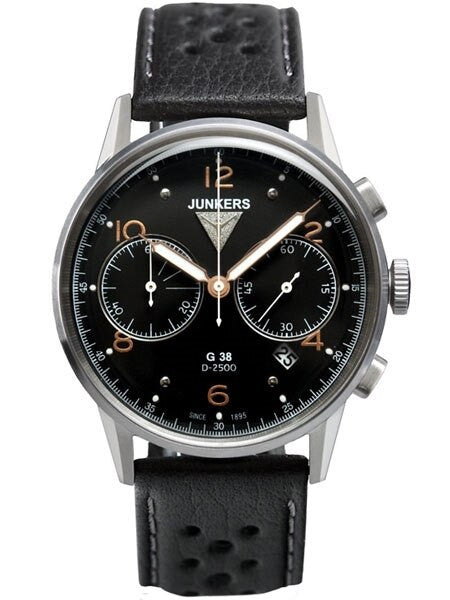 Junkers G38 Black Dial, Quartz Chronograph with 60-Minute Timer #6984-5