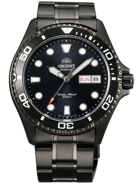 Scratch and Dent - Orient Ray Raven II Black PVD Automatic Dive Watch with Bracelet #AA02003B
