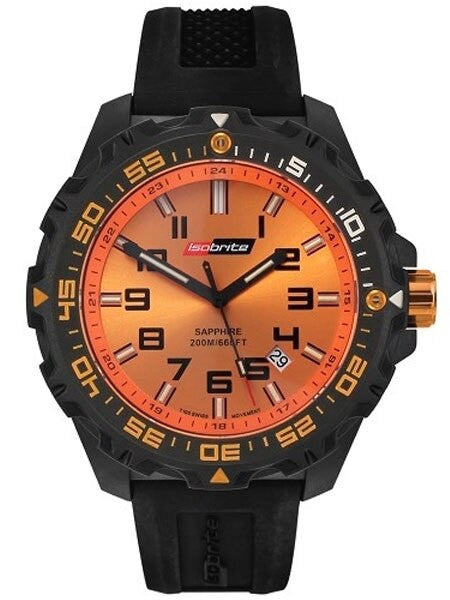 Armourlite Isobrite Orange Dial Watch with T-100 Tritium Illumination and Sapphire Crystal #ISO302
