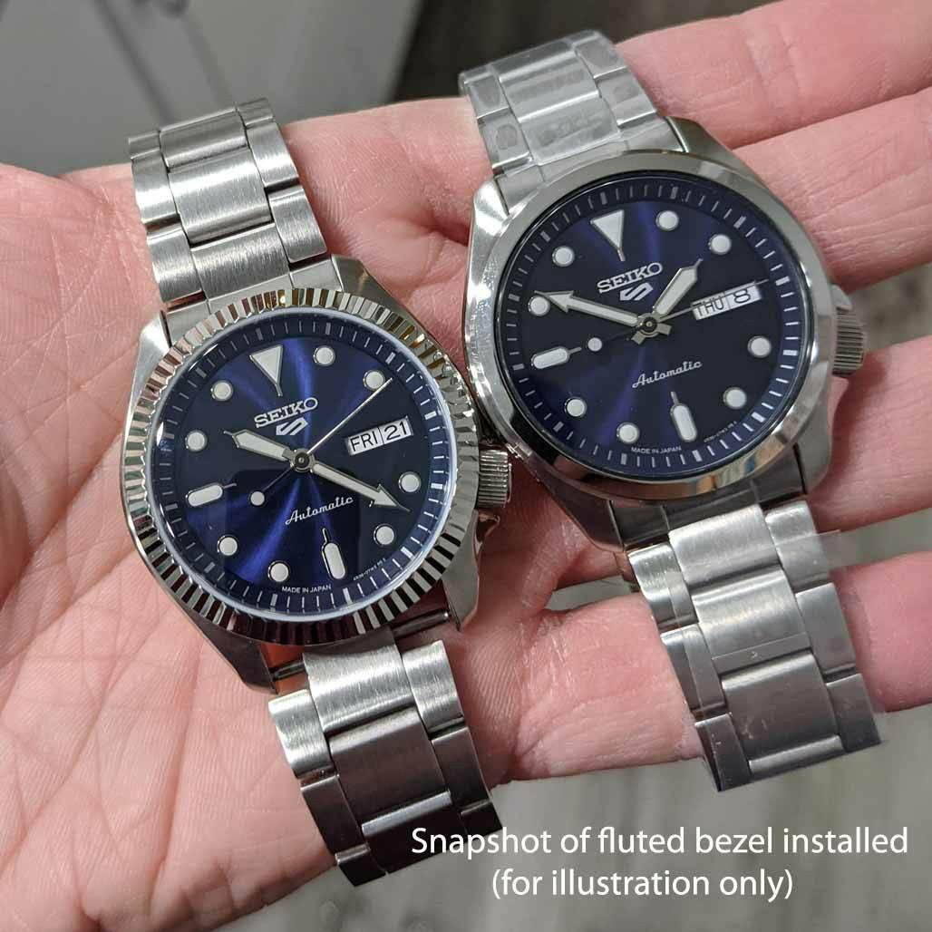 Fluted Stainless Steel Bezel for Seiko SRPE51, 53, 55, 57, 58, 60