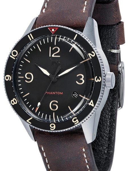 Lew and Huey Phantom Automatic Pilot Watch with Domed Acrylic Crystal and Date #WW-P1-DS