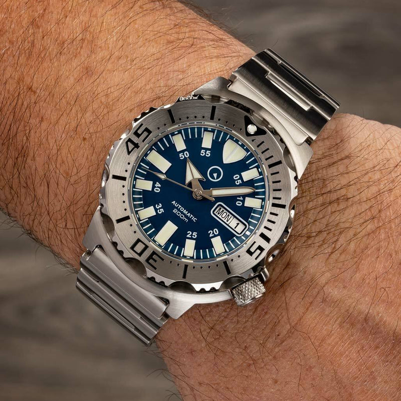 Islander Blue Dial Automatic Dive Watch with AR Double Dome Sapphire Crystal, and 120-click Bezel #ISL-60