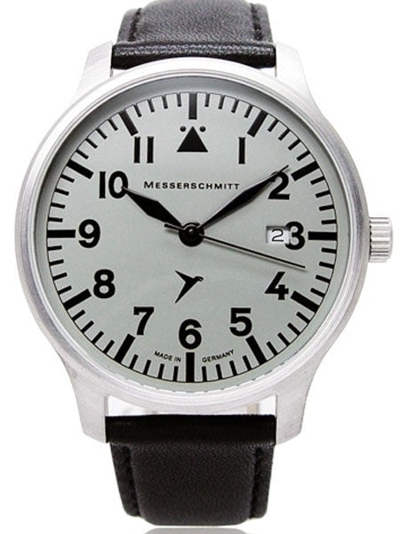 Messerschmitt Fliegeruhr Watch with Black Leather Strap #ME-42S