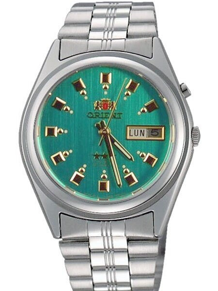 Orient Automatic Watch with Green Dial, Day-Date and SS Bracelet #EM6Q00EN