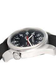 Bertucci A-1S Black Dial Stainless Steel Watch with Black Nylon Strap #10004 crown