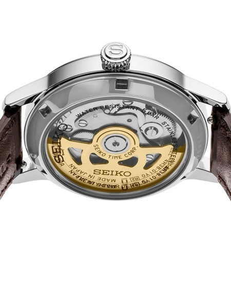 Ladies Seiko Presage Brown Automatic Dress Watch with Open Heart #SSA783