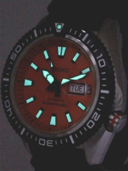 Seiko Stargate II Automatic Dive Watch with Orange Dial and Rubber Dive Strap #SRP497K1