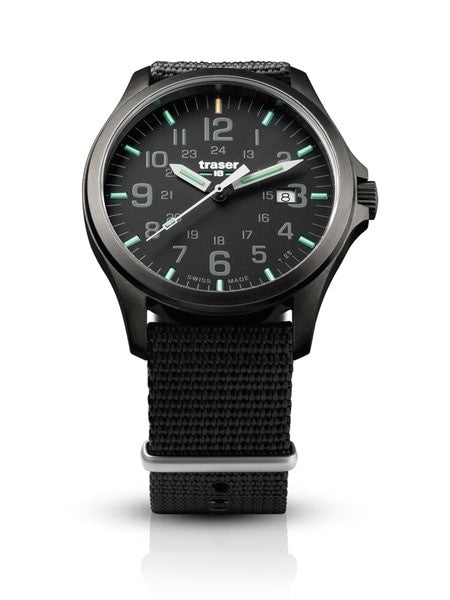Traser Officer Pro Gun Metal PVD Case Watch with an Anti-Reflective Sapphire Crystal #107422