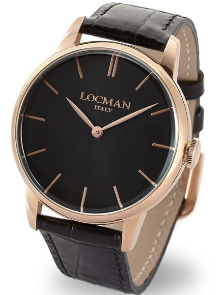Locman 1960's Collection Big Date Quartz Dress Watch with 41mm Case #0252V09-RGBKRGPK