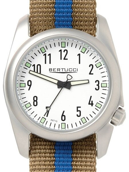 Bertucci Ventara Stainless Steel Field Watch with a DX3 Nylon Strap #11056