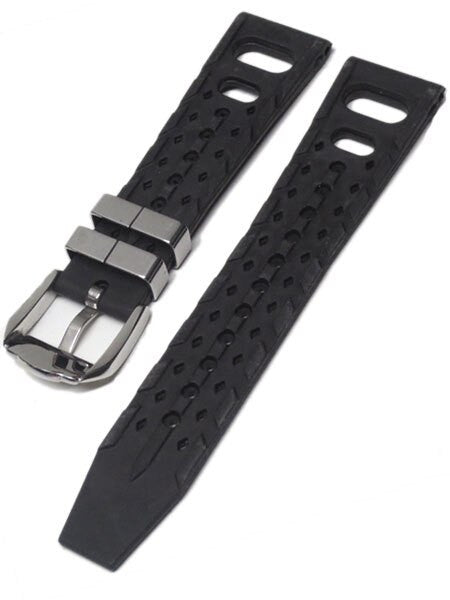 Squale Matic OEM 22mm Black Tropic Rubber Dive Watch Strap #Matic-TROP-Black